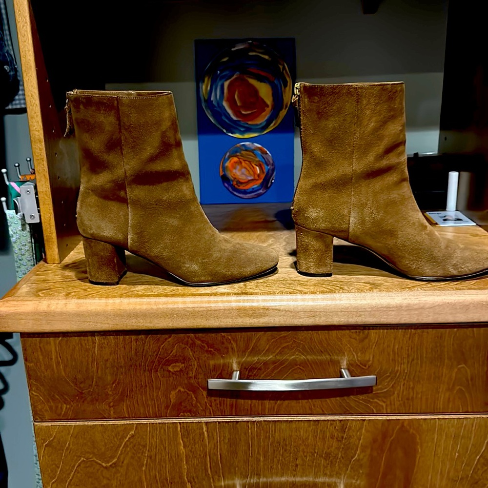 Brown suede boots